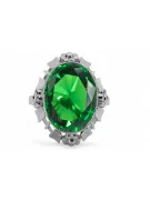 Ring Vintage Emerald Sterling silver 925 vrc043s